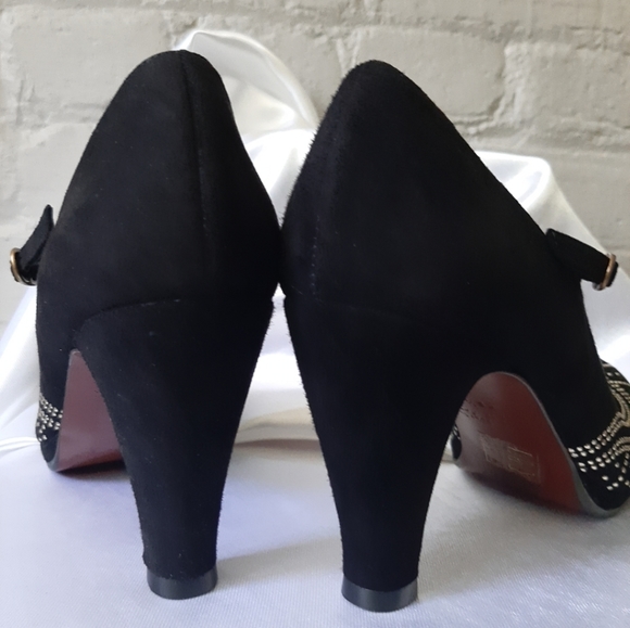 CHIE MIHARA Black Suede Embellished Mary Jane Heels size 6 (36.5) - Picture 6 of 6